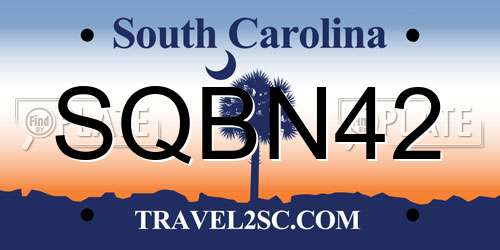 SQBN42 South Carolina License Plate