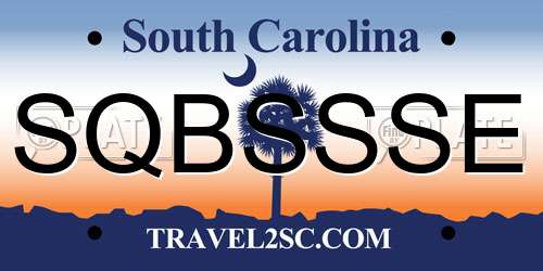 SQBSSSE South Carolina License Plate