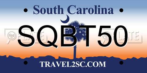 SQBT50 South Carolina License Plate