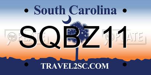 SQBZ11 South Carolina License Plate