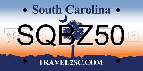 SQBZ50 South Carolina License Plate