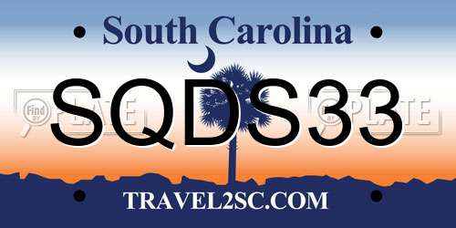 SQDS33 South Carolina License Plate