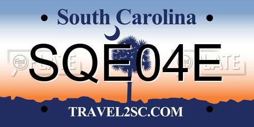 SQE04E South Carolina License Plate