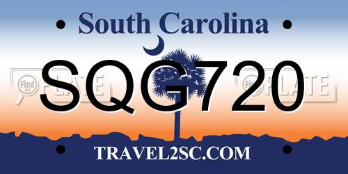 SQG720 South Carolina License Plate