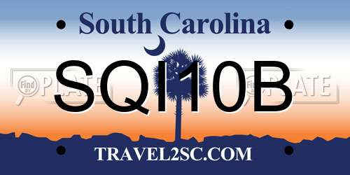 SQI10B South Carolina License Plate