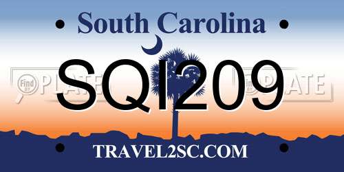 SQI209 South Carolina License Plate