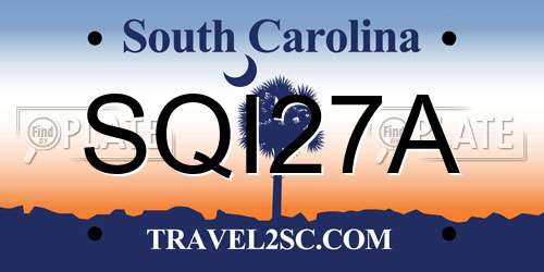 SQI27A South Carolina License Plate