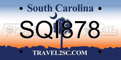SQI878 South Carolina License Plate