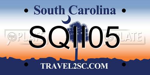 SQII05 South Carolina License Plate