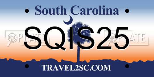 SQIS25 South Carolina License Plate