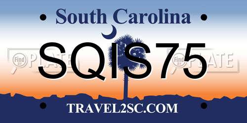 SQIS75 South Carolina License Plate