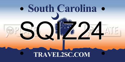 SQIZ24 South Carolina License Plate