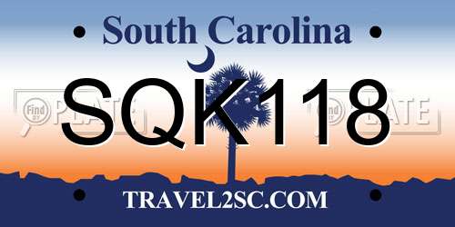 SQK118 South Carolina License Plate
