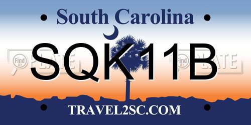 SQK11B South Carolina License Plate