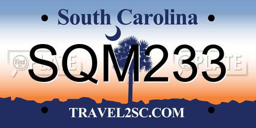 SQM233 South Carolina License Plate