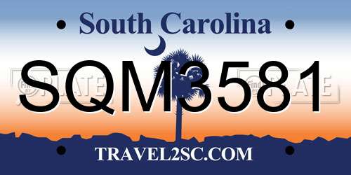 SQM3581 South Carolina License Plate