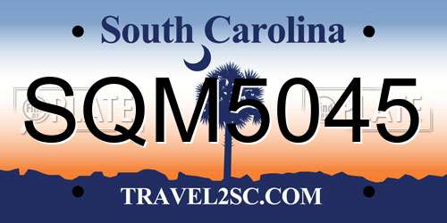 SQM5045 South Carolina License Plate