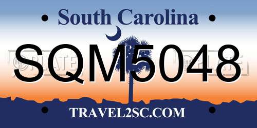 SQM5048 South Carolina License Plate