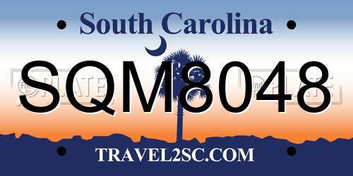 SQM8048 South Carolina License Plate