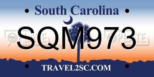 SQM973 South Carolina License Plate