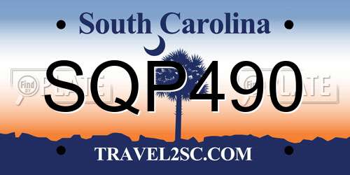SQP490 South Carolina License Plate