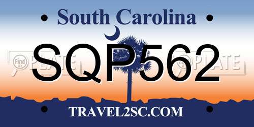 SQP562 South Carolina License Plate