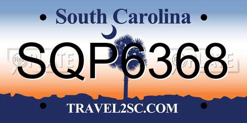 SQP6368 South Carolina License Plate