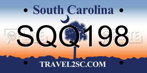 SQQ198 South Carolina License Plate