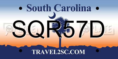 SQR57D South Carolina License Plate