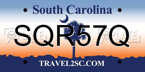 SQR57Q South Carolina License Plate