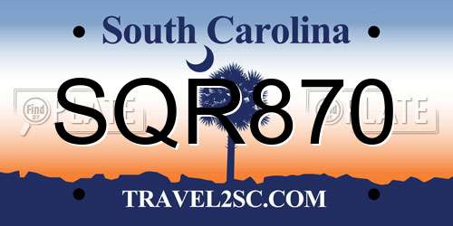 SQR870 South Carolina License Plate