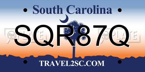 SQR87Q South Carolina License Plate