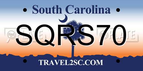 SQRS70 South Carolina License Plate