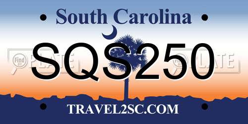 SQS250 South Carolina License Plate