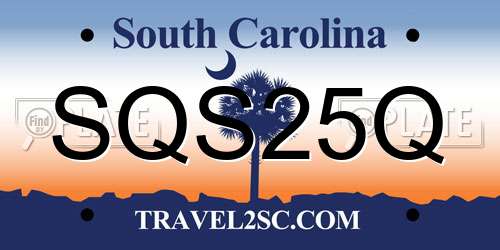 SQS25Q South Carolina License Plate