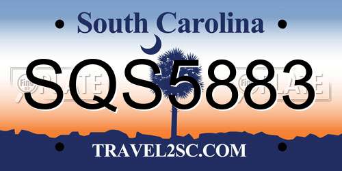SQS5883 South Carolina License Plate