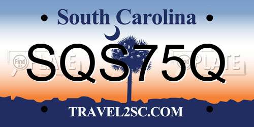 SQS75Q South Carolina License Plate