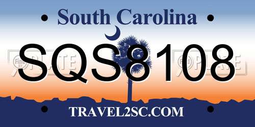 SQS8108 South Carolina License Plate