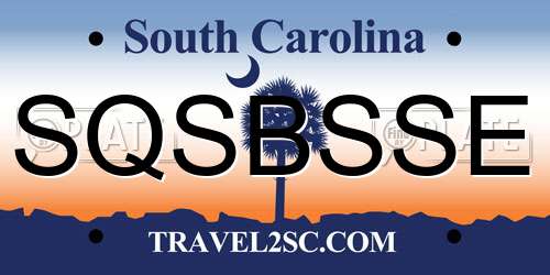 SQSBSSE South Carolina License Plate