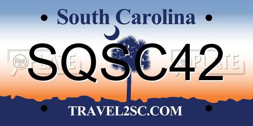 SQSC42 South Carolina License Plate