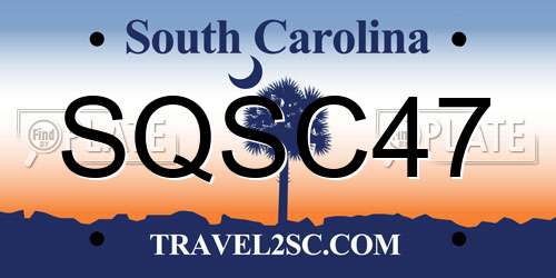 SQSC47 South Carolina License Plate
