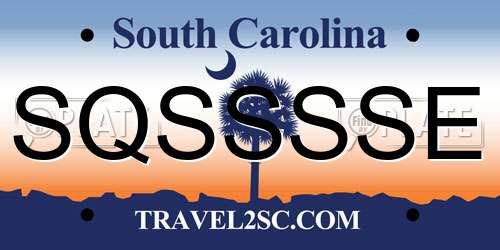 SQSSSSE South Carolina License Plate