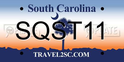 SQST11 South Carolina License Plate