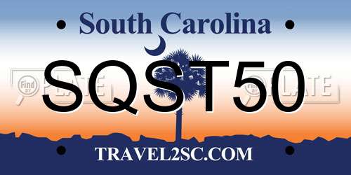 SQST50 South Carolina License Plate