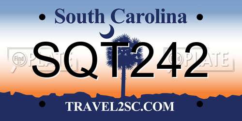 SQT242 South Carolina License Plate