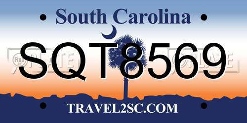 SQT8569 South Carolina License Plate