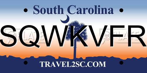 SQWKVFR South Carolina License Plate