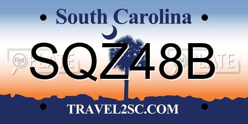 SQZ48B South Carolina License Plate