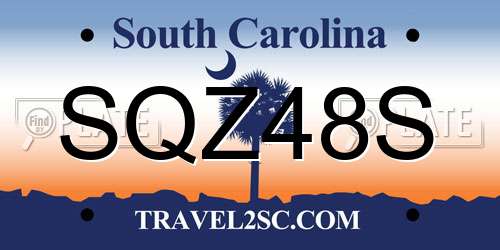 SQZ48S South Carolina License Plate