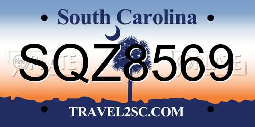 SQZ8569 South Carolina License Plate